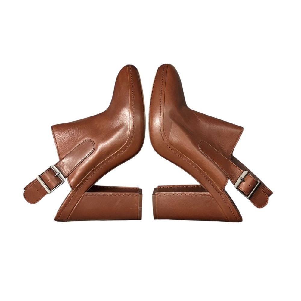 VINCE Women's Tayla High Heel Sling Back Mule Brown Leather Size 10M - Picture 3 of 8